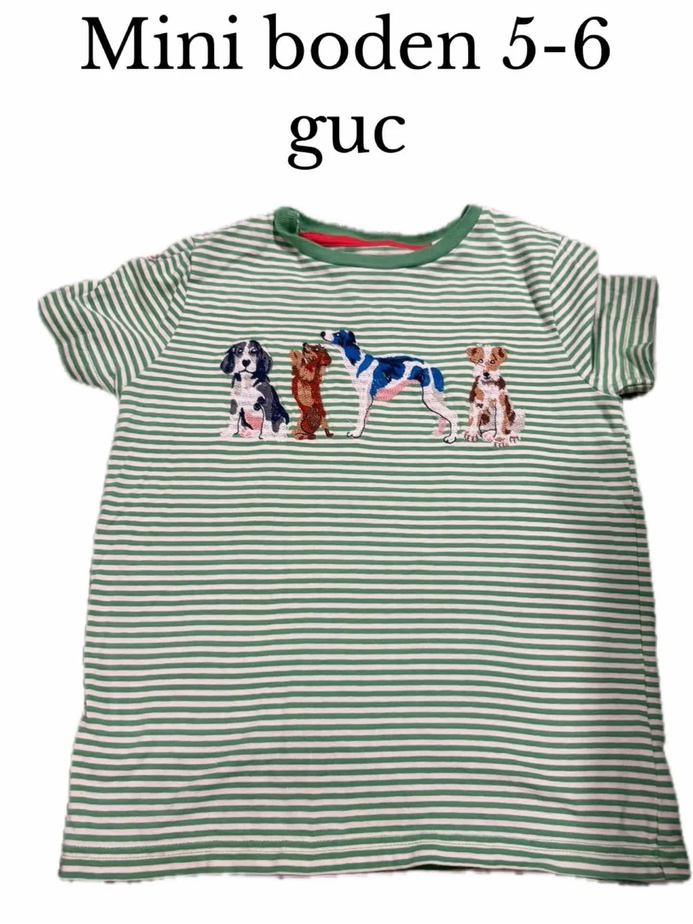 Mini boden 5-6 stitch dog shirt